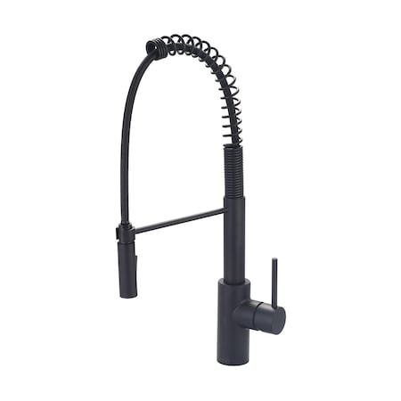 Pioneer Industries Single Handle Spring Pull-Down Kitchen Faucet, Compression Hose, Blk, Number of Holes: 1 Hole 2MT270-MB